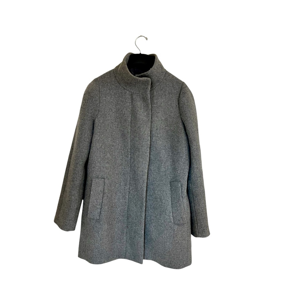 J. Crew Factory Grey Car Coat, Size 8, Wool blend